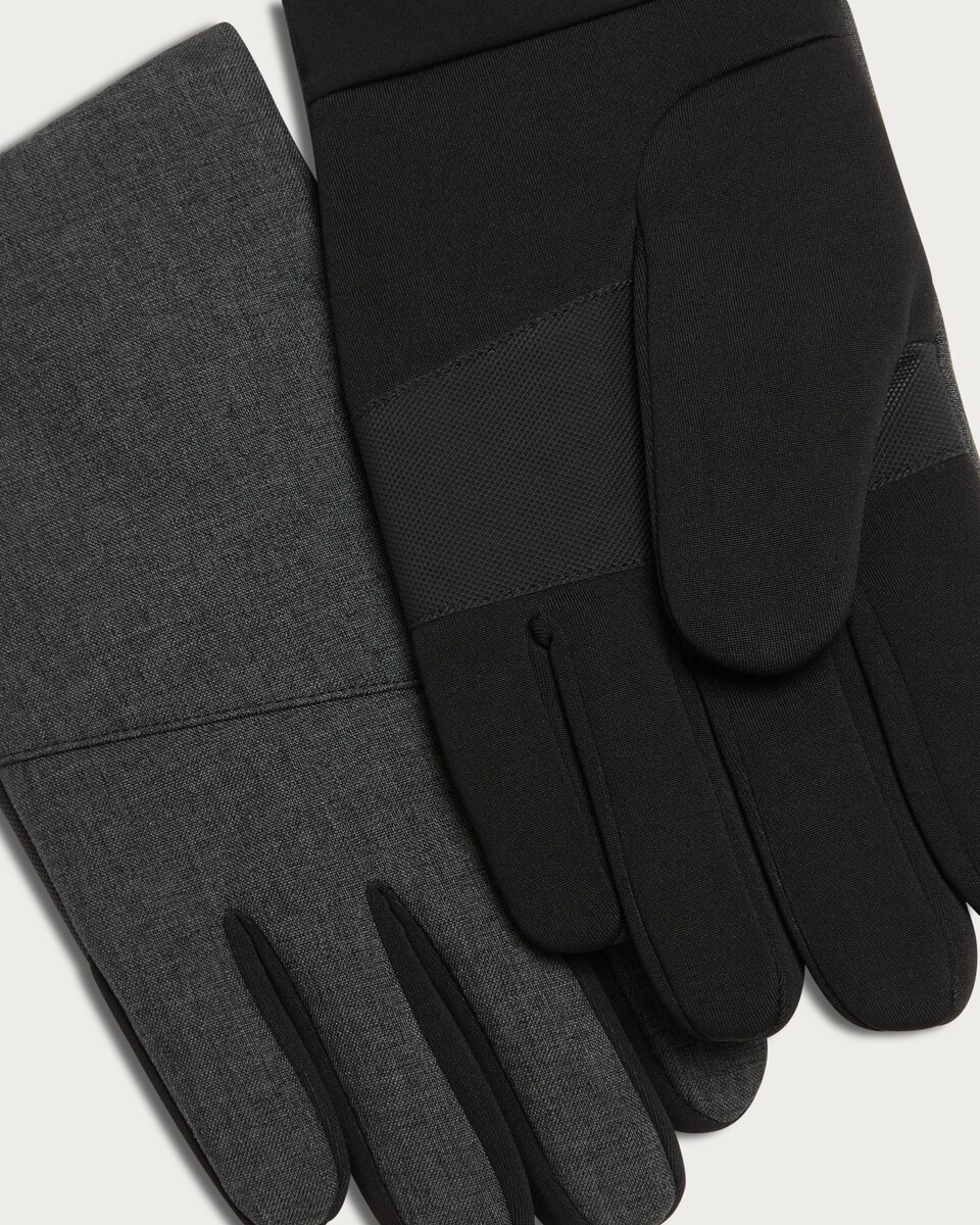 image 1 of F&F Two Tone Panelled Gloves in Grey
