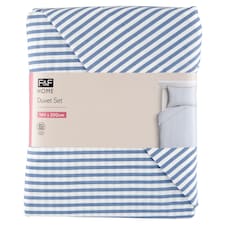 F&F Home Blue Stripe Duvet Set 140 cm x 200 cm