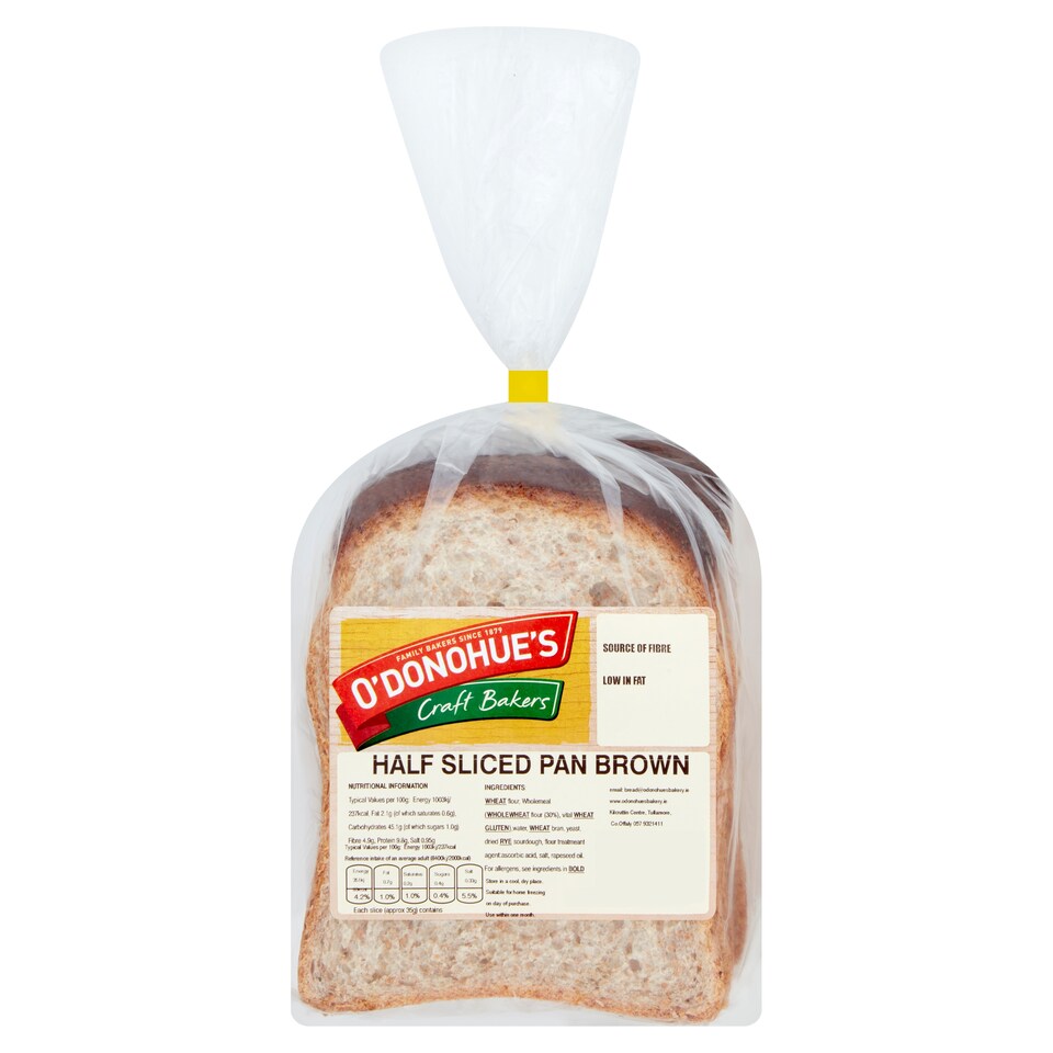 O'DONOHUES Half Sliced Pan Brown 350g