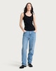 image 2 of F&F Cotton Rich Ribbed Scoop Neck Vest in Black