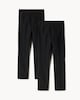 image 4 of F&F School Boys 2-Pack Slim Fit Longer Length Trousers in Black