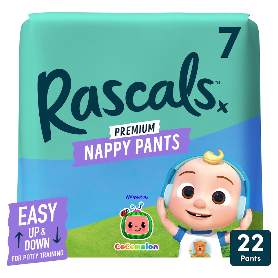 image 1 of Rascals Premium Cocomelon Nappy Pants Size 7 22 Pack