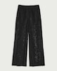 image 4 of F&F Lace Wide Leg Co-ord Trousers in Black