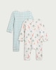 image 2 of F&F Baby 2-Pack Cotton Rich Sleepsuits in White