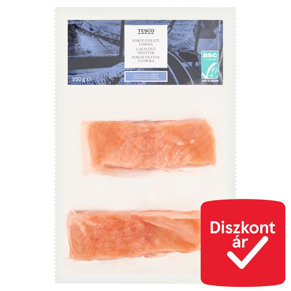 Tesco gyorsfagyasztott lazacfilé szeletek 250 g 
