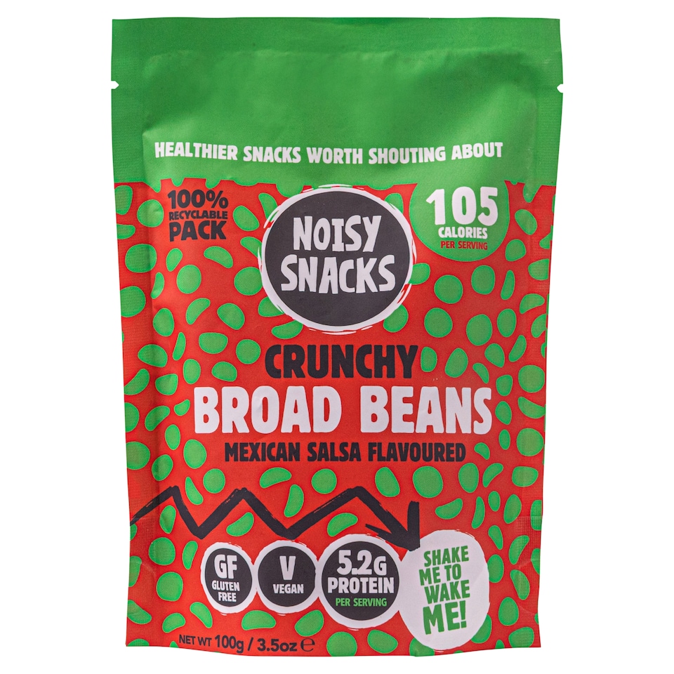Noisy Snacks Crunchy Broad Beans Mexican Salsa Flavoured 100g