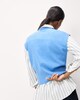 image 4 of The F&F Edit Knitted High Neck Sleeveless Jumper in Blue
