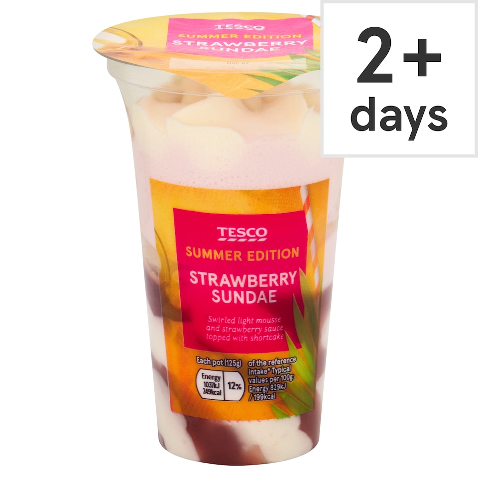 Tesco Strawberry Sundae 125g