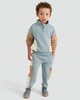 image 3 of F&F Boys 2-Piece Cotton Rich Colour Block Half Zip Sweatshirt and Joggers Set in Blue