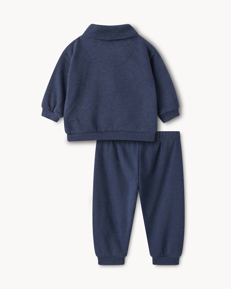 image 1 of F&F Baby Cotton Rich Cosy Club Sweatshirt and Joggers Set in Navy