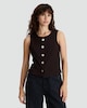 image 5 of F&F Crinkle Textured Button Front Sleeveless Co-ord Top in Brown