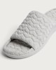 image 3 of F&F Heart Quilted Open Toe Slippers in Grey Marl