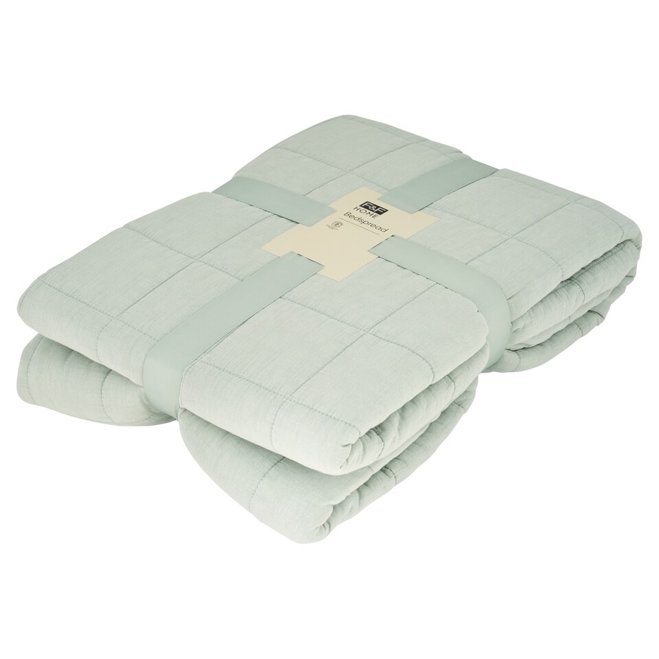 F&F Home Washed Duck Egg Bedspread