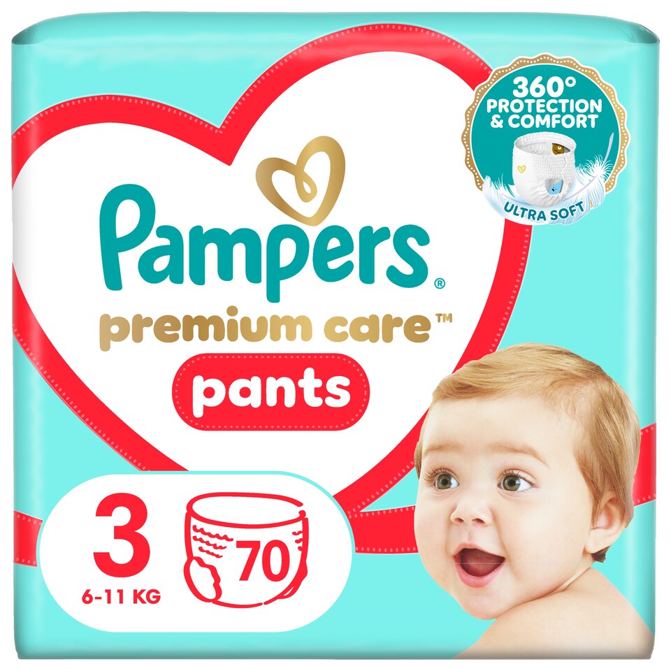 obrázok 1 z Pampers Premium Care plienkové nohavičky veľkosť 3, 70 plienok, 6kg-11kg