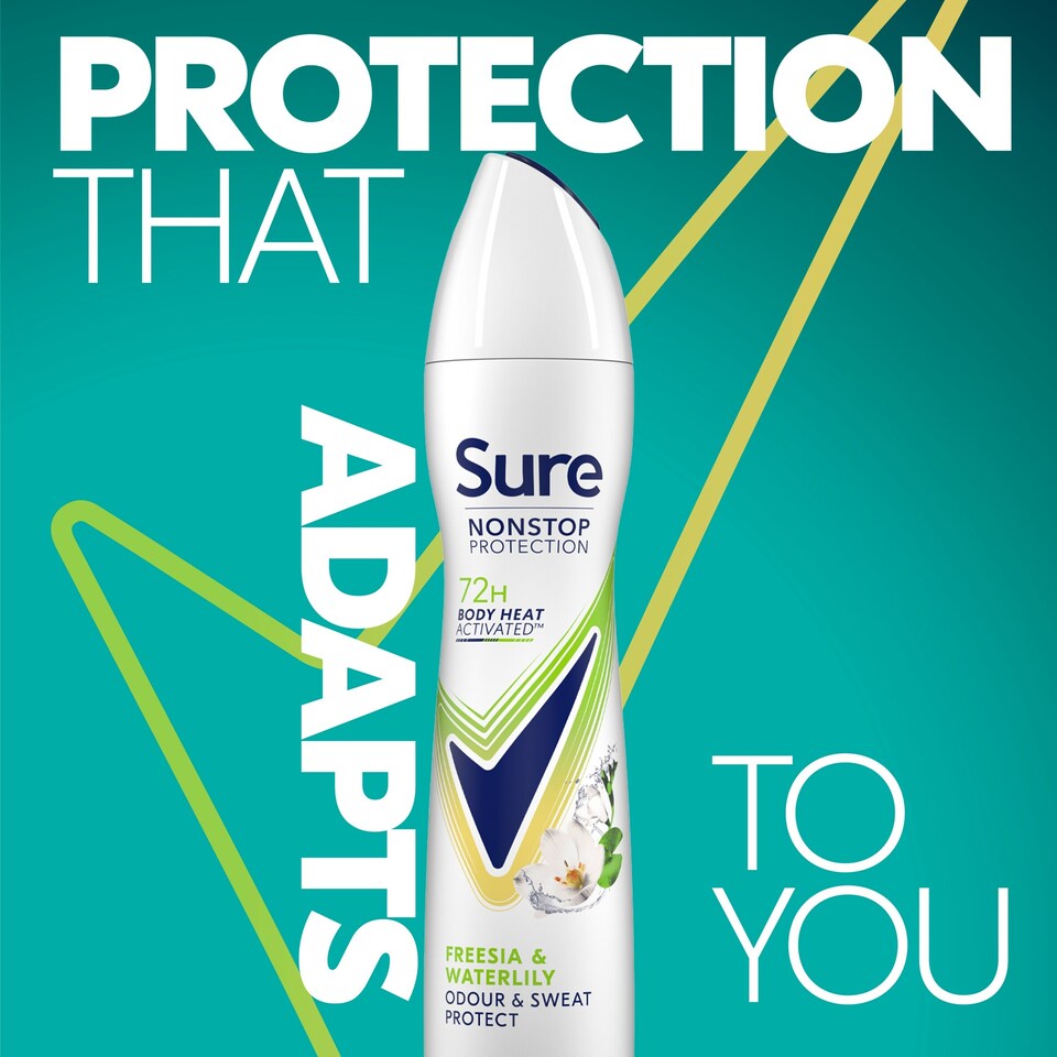 image 1 of Sure Nonstop Protection 72h Freesia & Water Lily Antiperspirant Deodorant 250ml
