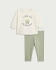 image 1 of F&F Baby 2-Piece Pure Cotton Long Sleeved Top and Legging Set in Multi