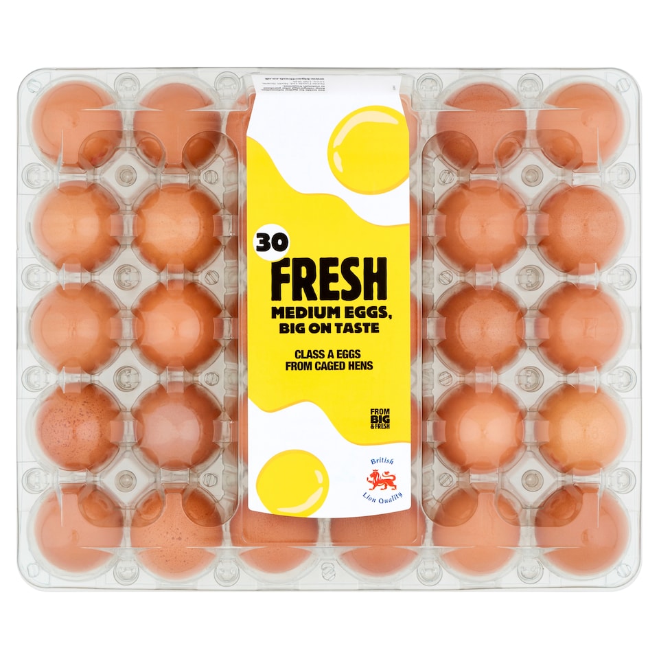 Big & Fresh Medium Caged Eggs 30 Pack