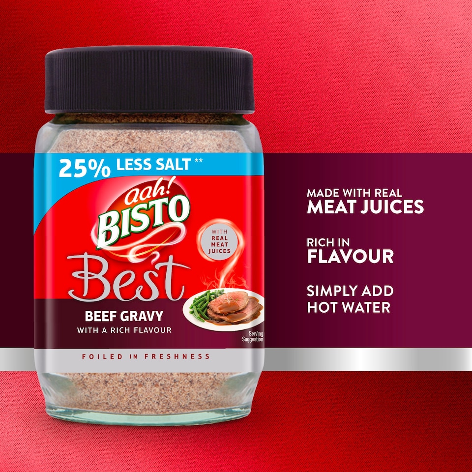 image 1 of Bisto Best 25% Less Salt Beef Gravy 250g