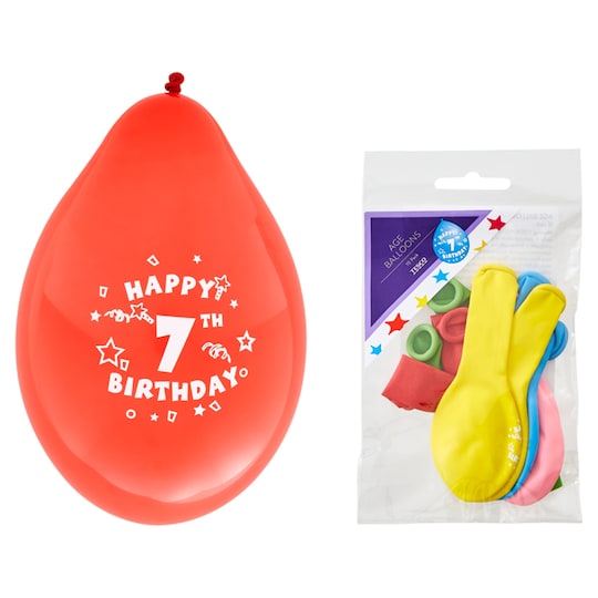 Tesco 10 Pack Happy Birthday Balloons Age 7 Tesco Groceries
