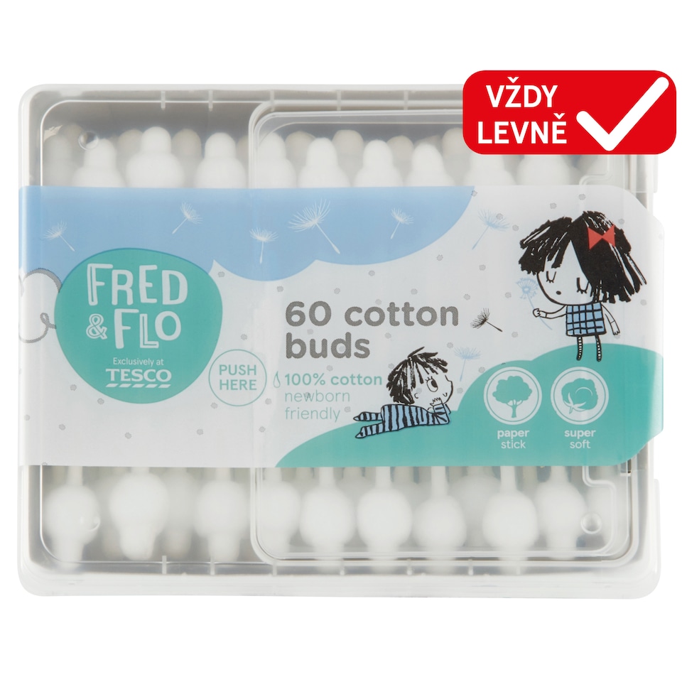 image 1 of Fred & Flo Cotton Buds 60 pcs