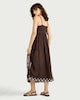image 3 of The F&F Edit Embroidered Strappy Midi Dress in Brown