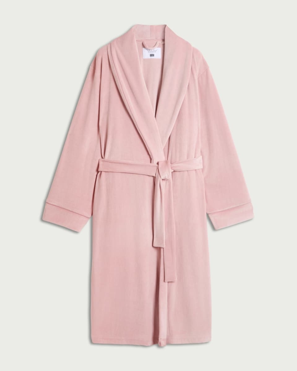 image 1 of F&F Fleece Belted Dressing Gown in Pink