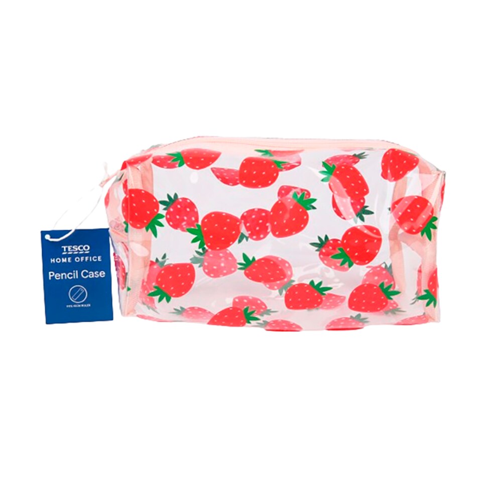 TESCO CLEAR FRUIT PENCIL CASE