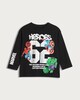 image 4 of Marvel Heroes Pure Cotton Long Sleeved Top in Black