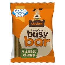 Good Boy Busy Bar Small Chews Dog Treats - Chicken 4 Pack 108g