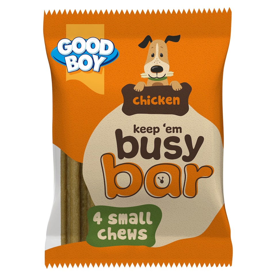 Good Boy Busy Bar Small Chews Dog Treats - Chicken 4 Pack 108g
