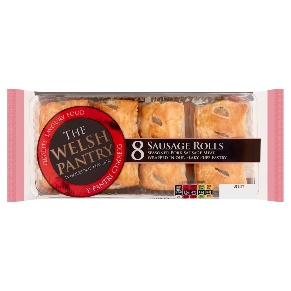 Welsh Pantry 8 Sausage Rolls 480G