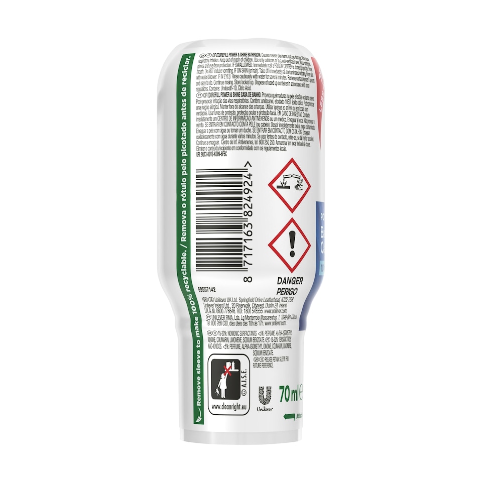 image 1 of Cif Eco Refill Power & Shine Bathroom 70Ml