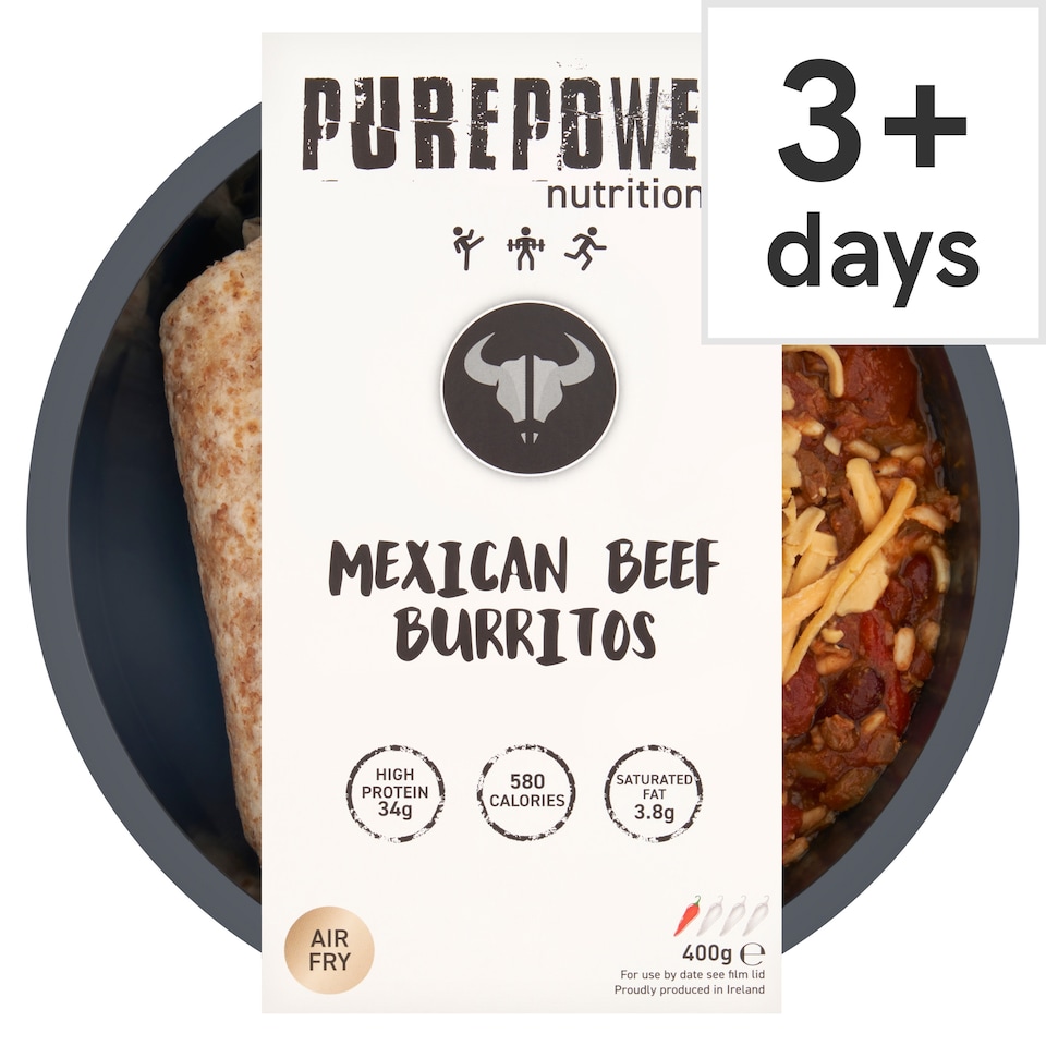 PUREPOWER NUTRITION MEXICAN BEEF BURRITOS 400G