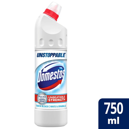 Domestos Ultra White & Sparkle Bleach 750Ml Tesco Groceries