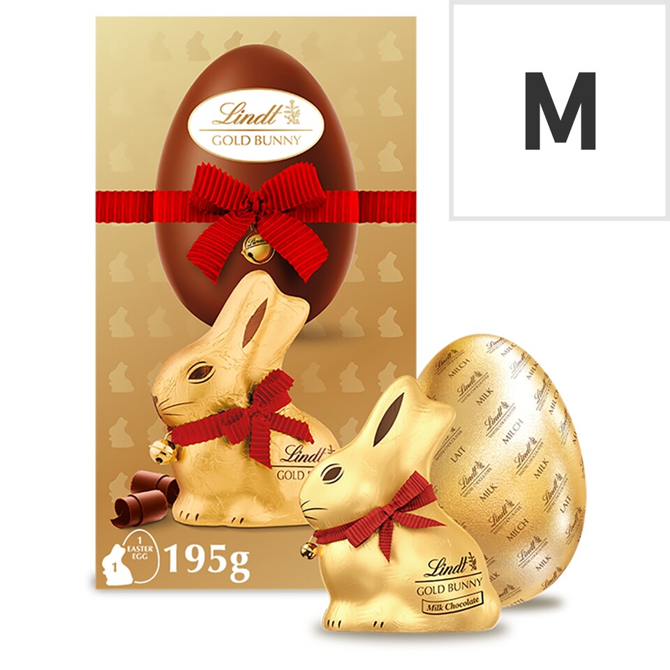 image 1 of Lindt Milk Chocolate Egg with Gold Bunny 195g
