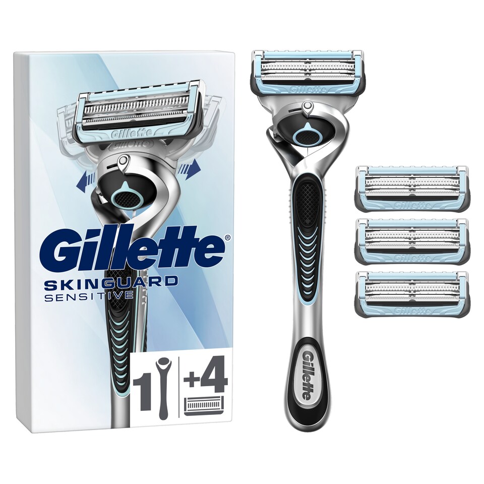 image 1 of Gillette Skin Guard Sensitive Handle Plus 4 Blades