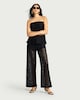 image 2 of F&F Lace Wide Leg Co-ord Trousers in Black