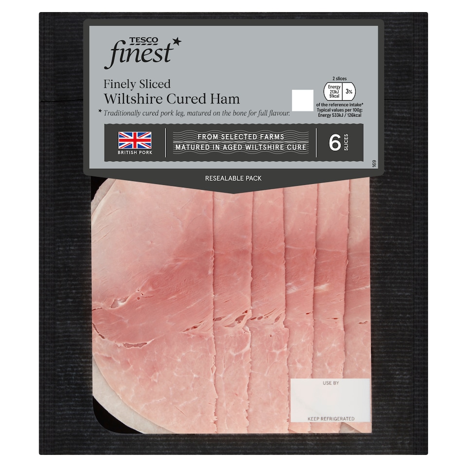 Tesco Finest Wiltshire Finely Sliced Ham 120g (C)