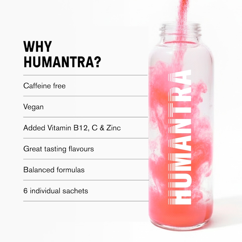 image 1 of Humantra Berry Pomegranate Zero Sugar Electrolyte Drink 6 x 3.6g Sachets