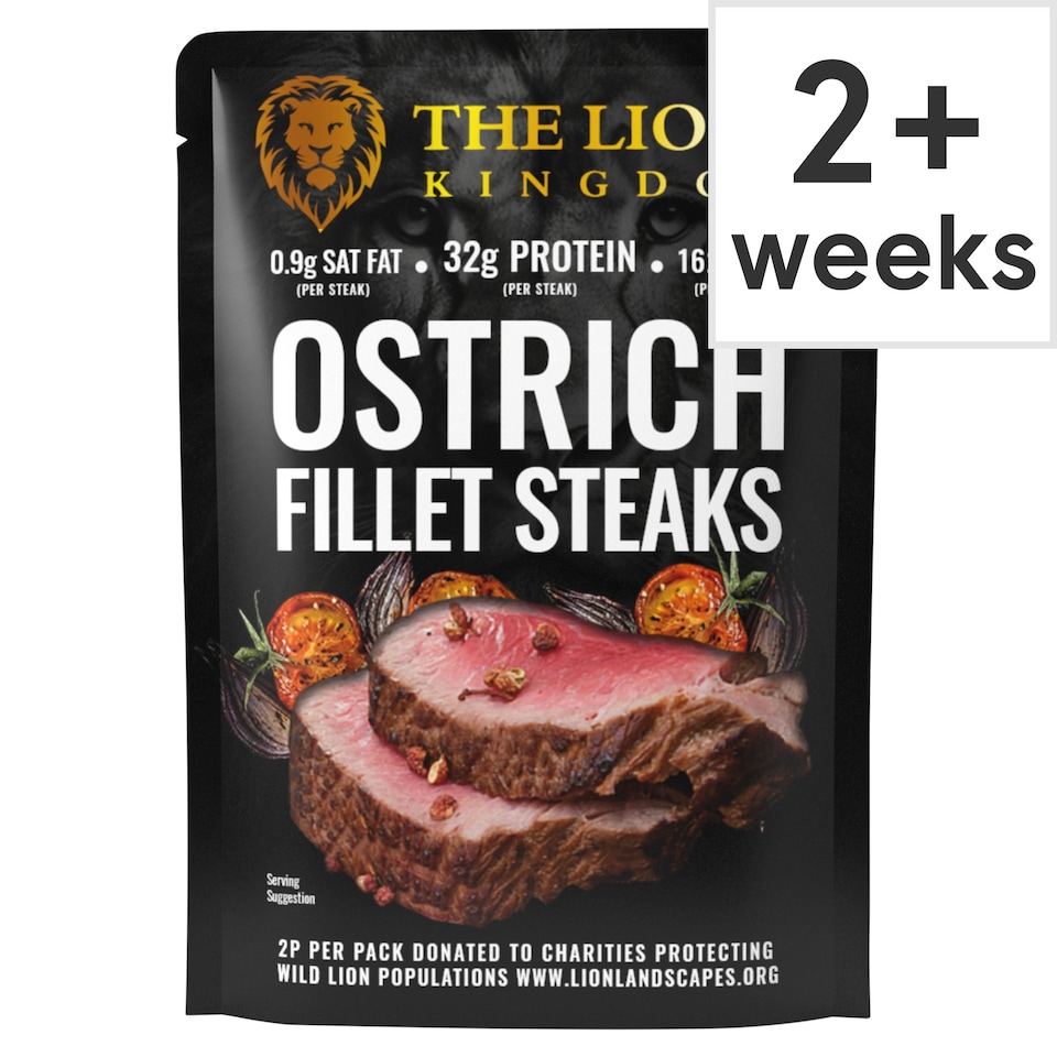The Lions Kingdom Ostrich Fillet Steak x2 250g