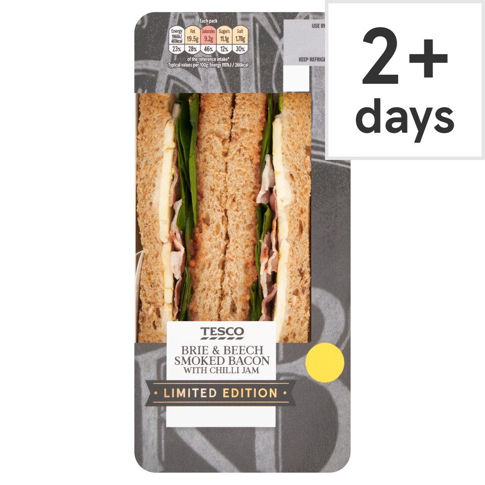 Tesco Limited Edition Brie & Smoked Bacon Sandwich with Chilli Jam