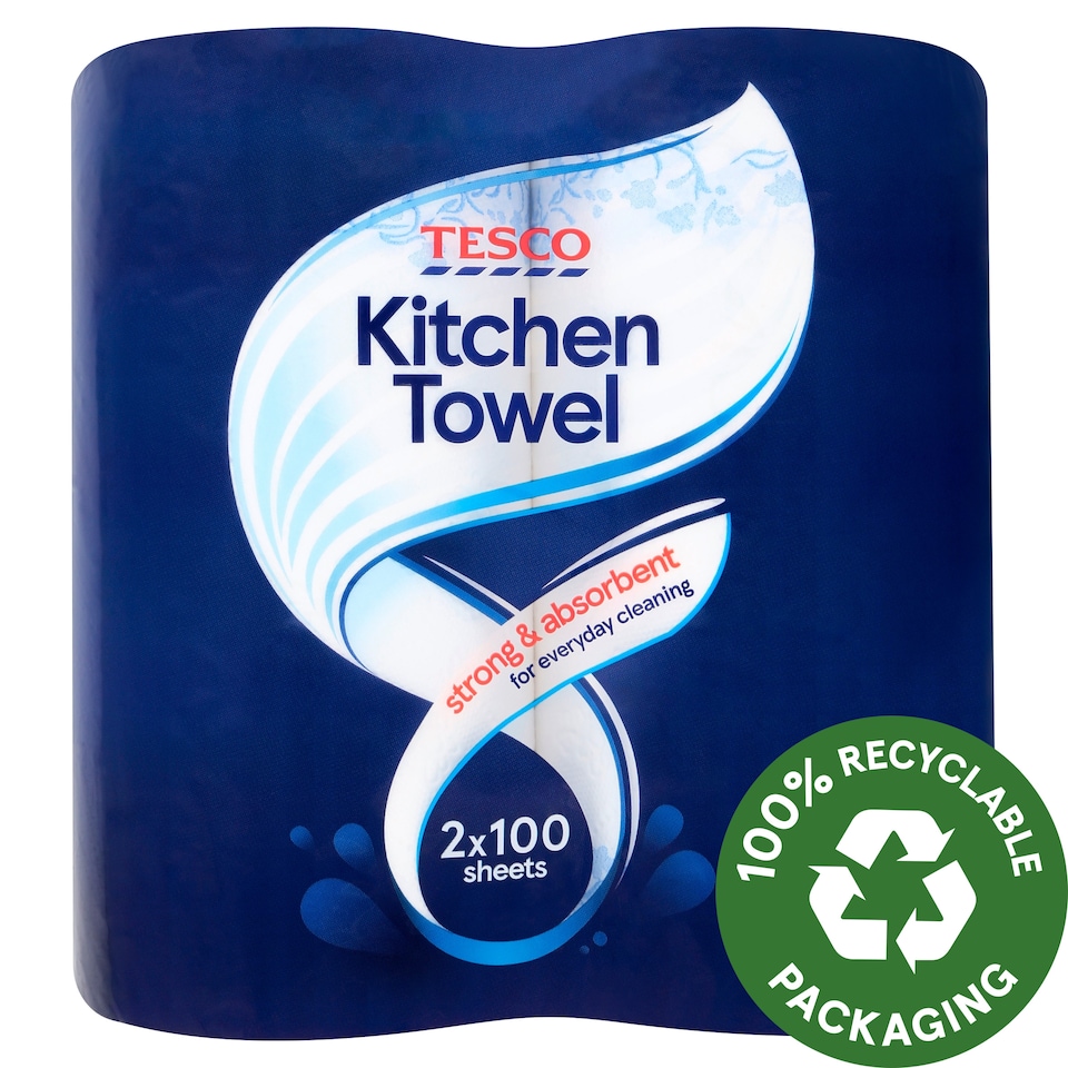 Tesco Kitchen Towels 3 Ply 2 Rolls