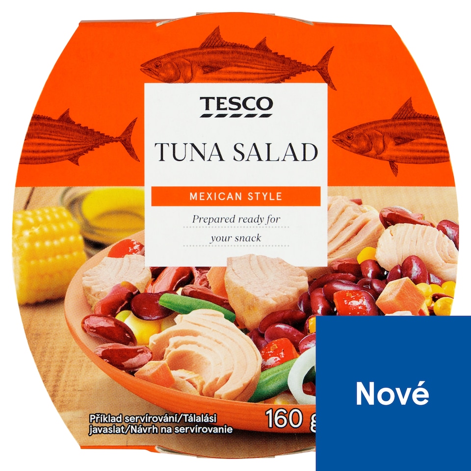 Tesco Tuňákový salát s červenými fazolemi, kukuřicí, červenou paprikou a mrkví 160g