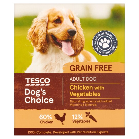Tesco Chicken With Vegetables Dog Food Tray 400G Tesco Groceries