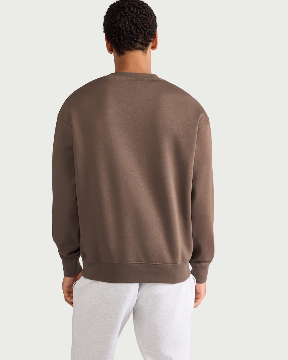 image 1 of F&F Active EVERYHOUR Cotton Rich Crew Neck Sweatshirt in Brown