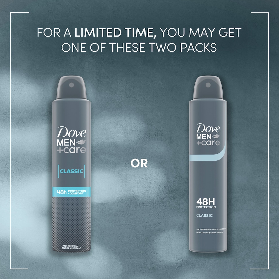 image 1 of Dove Men+Care Classic 48h Antiperspirant Deodorant 200ml