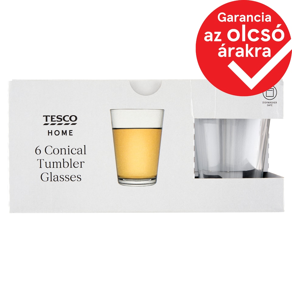 Tesco Home 300 ml Conical Tumbler Glasses 6 pcs