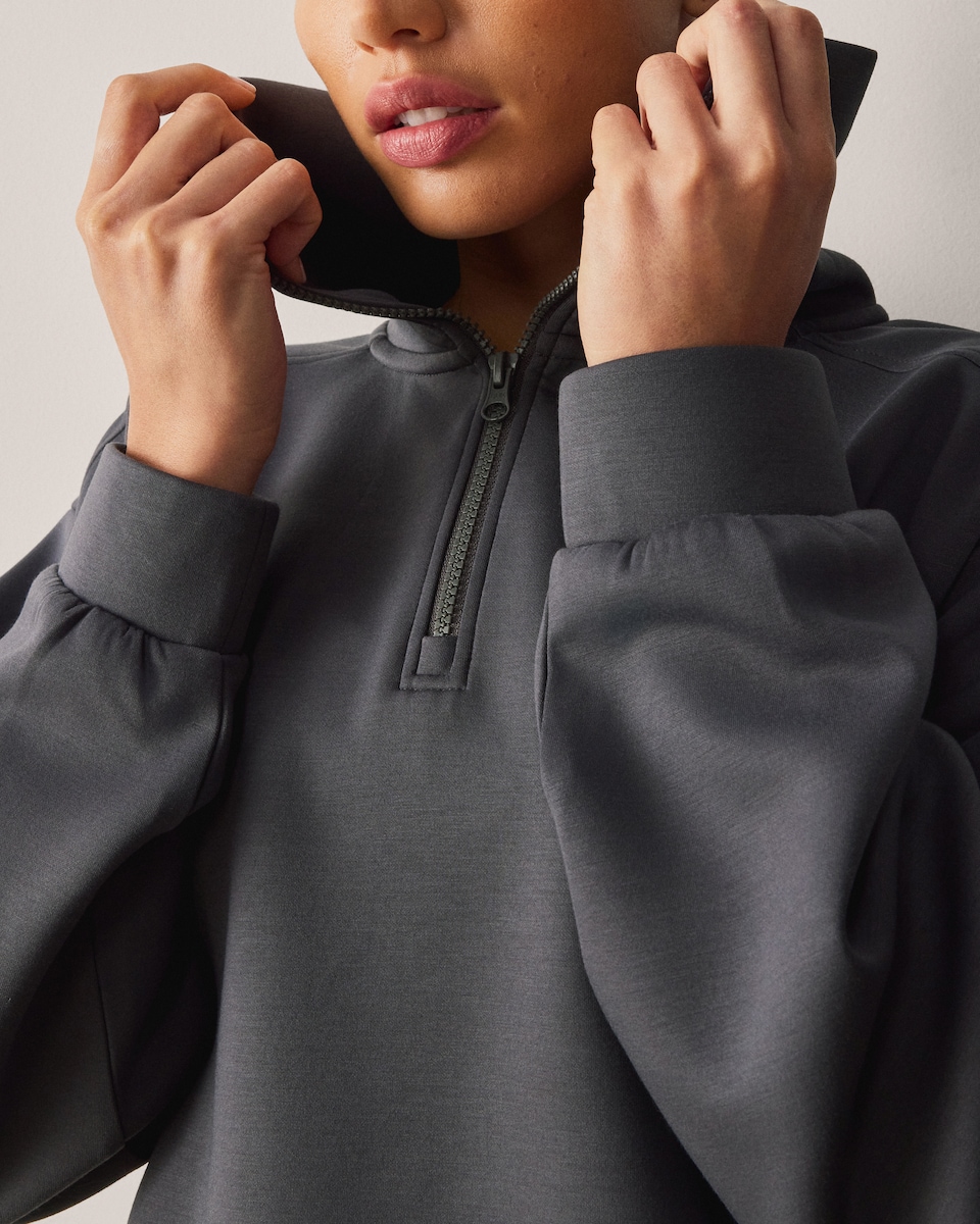 image 1 of F&F Active Half Zip Sweatshirt in Chocolate