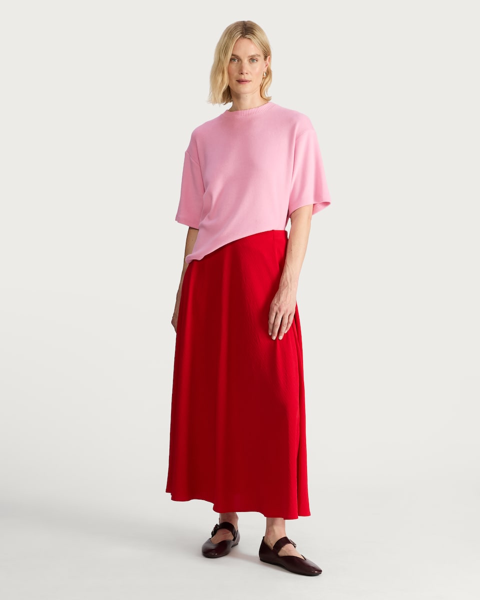 image 1 of F&F Boxy Fit Short Sleeved Brushed T-Shirt in Pink