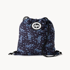 Hype Printed Drawstring Bag in Navy
